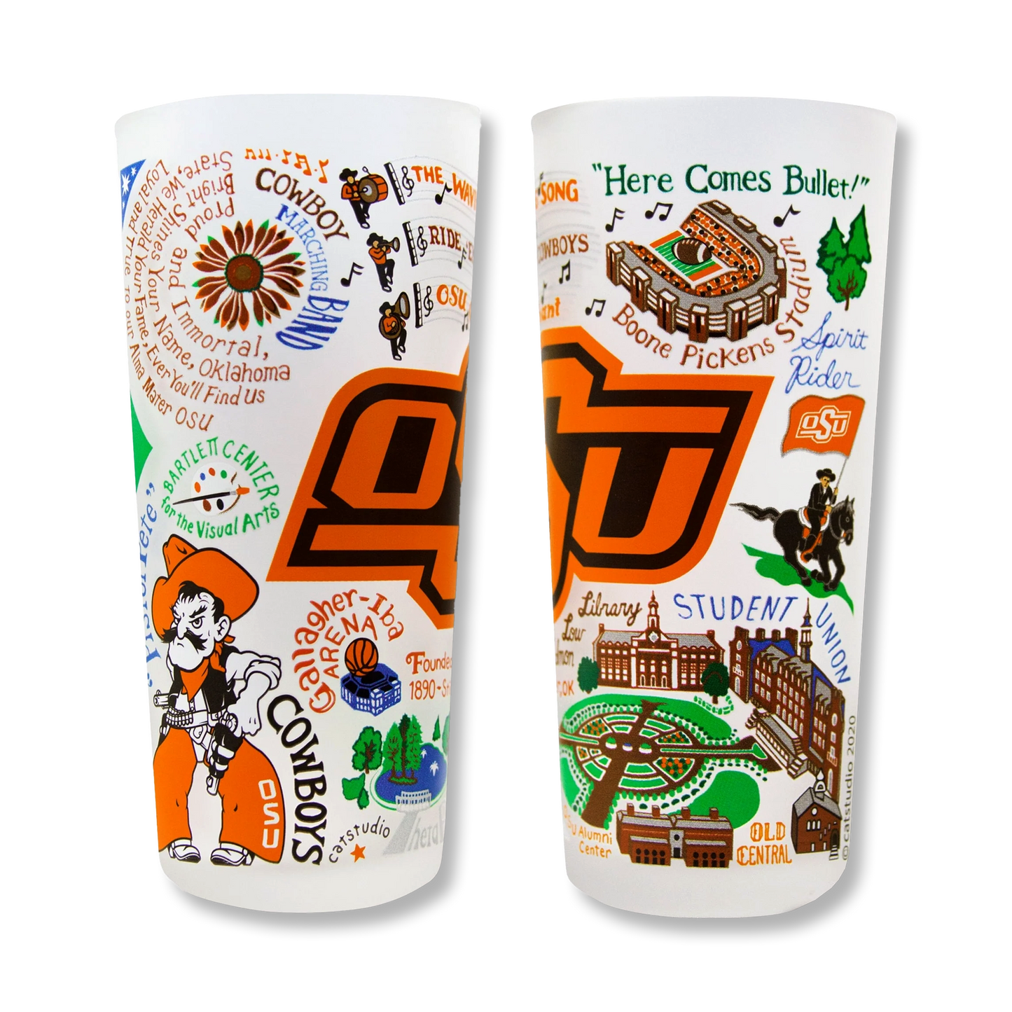 Oklahoma State University Frosted Drinking Glass