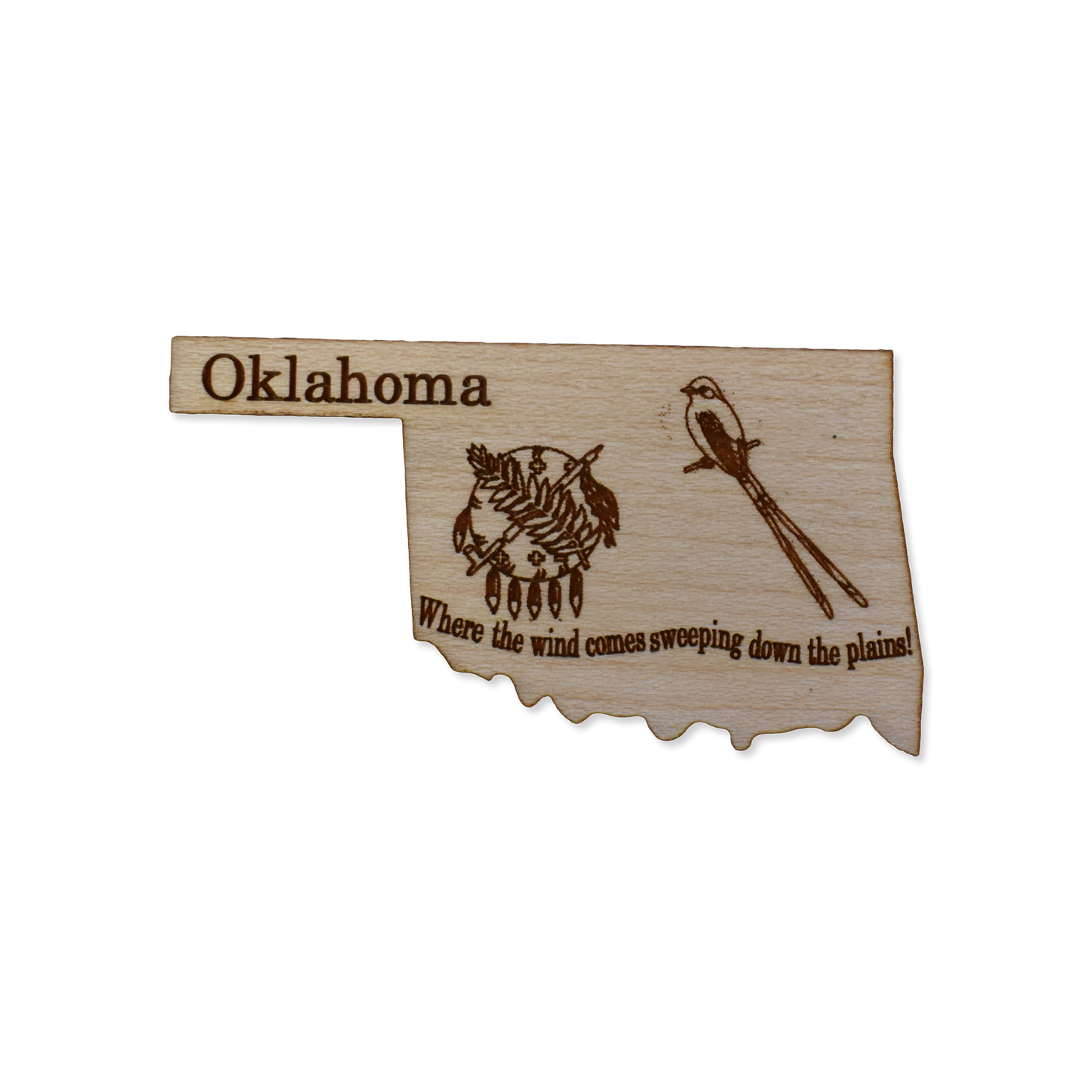 Oklahoma Shield/Scissortail Wood Magnet