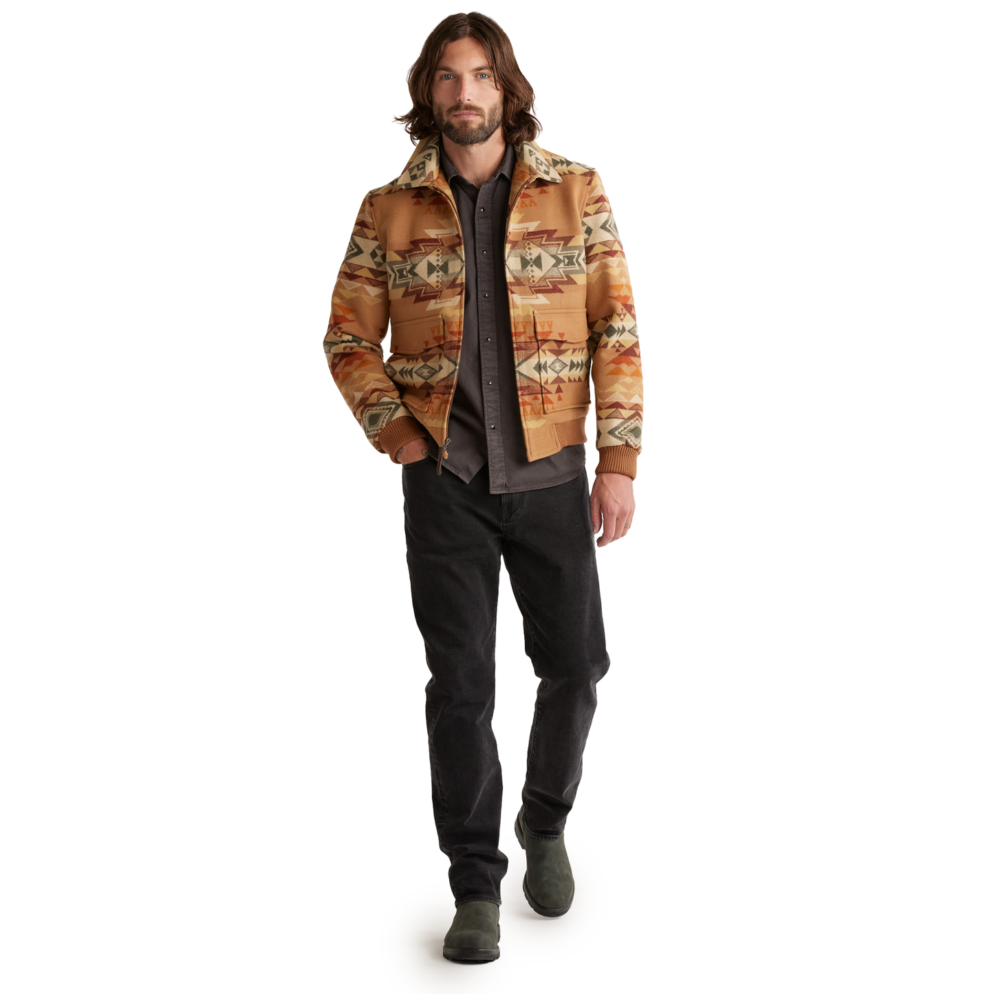 Pendleton Men's Colton Zip-Front Wool Coat - Highland Peak Tan