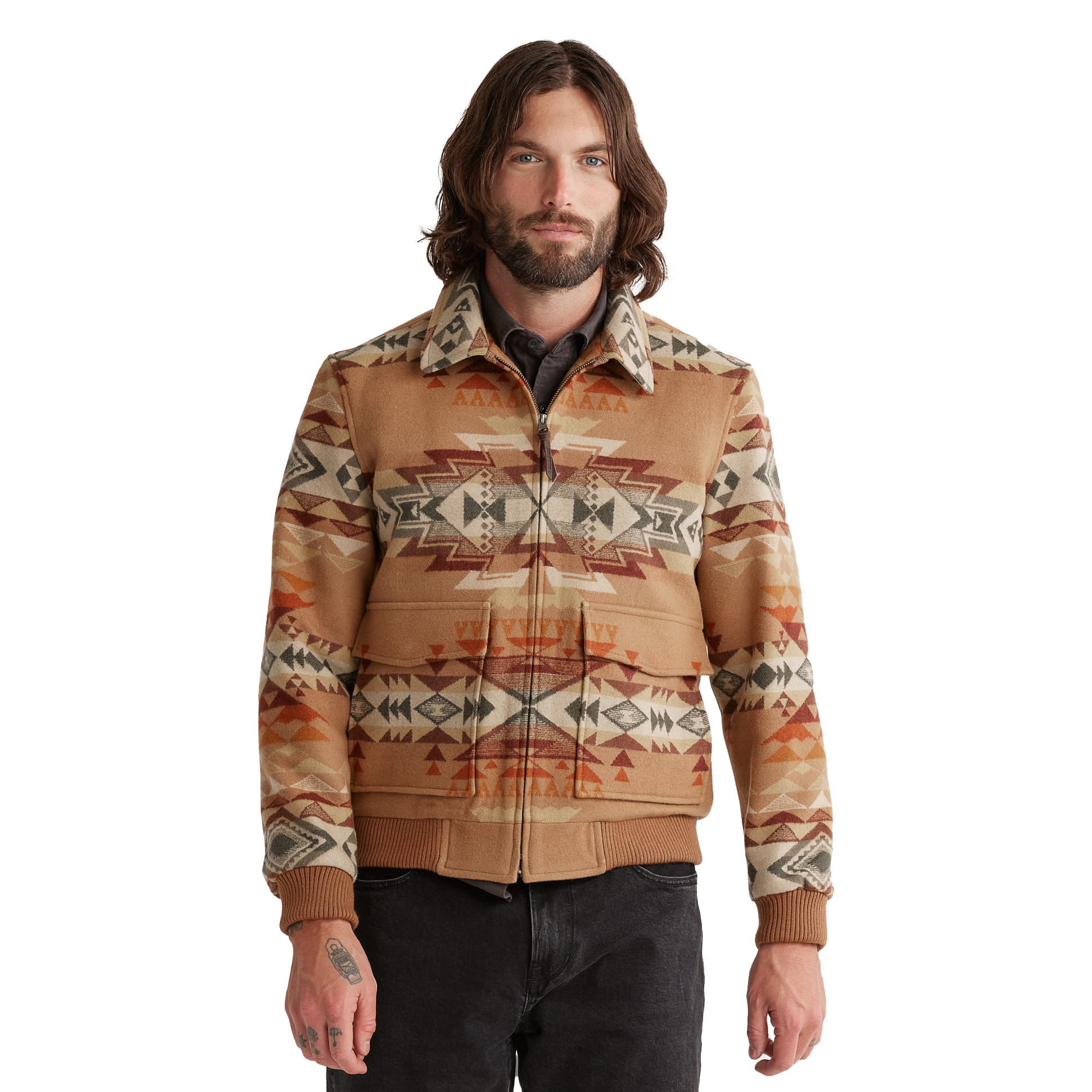 Pendleton Men s Colton Zip Front Wool Coat Highland Peak Tan