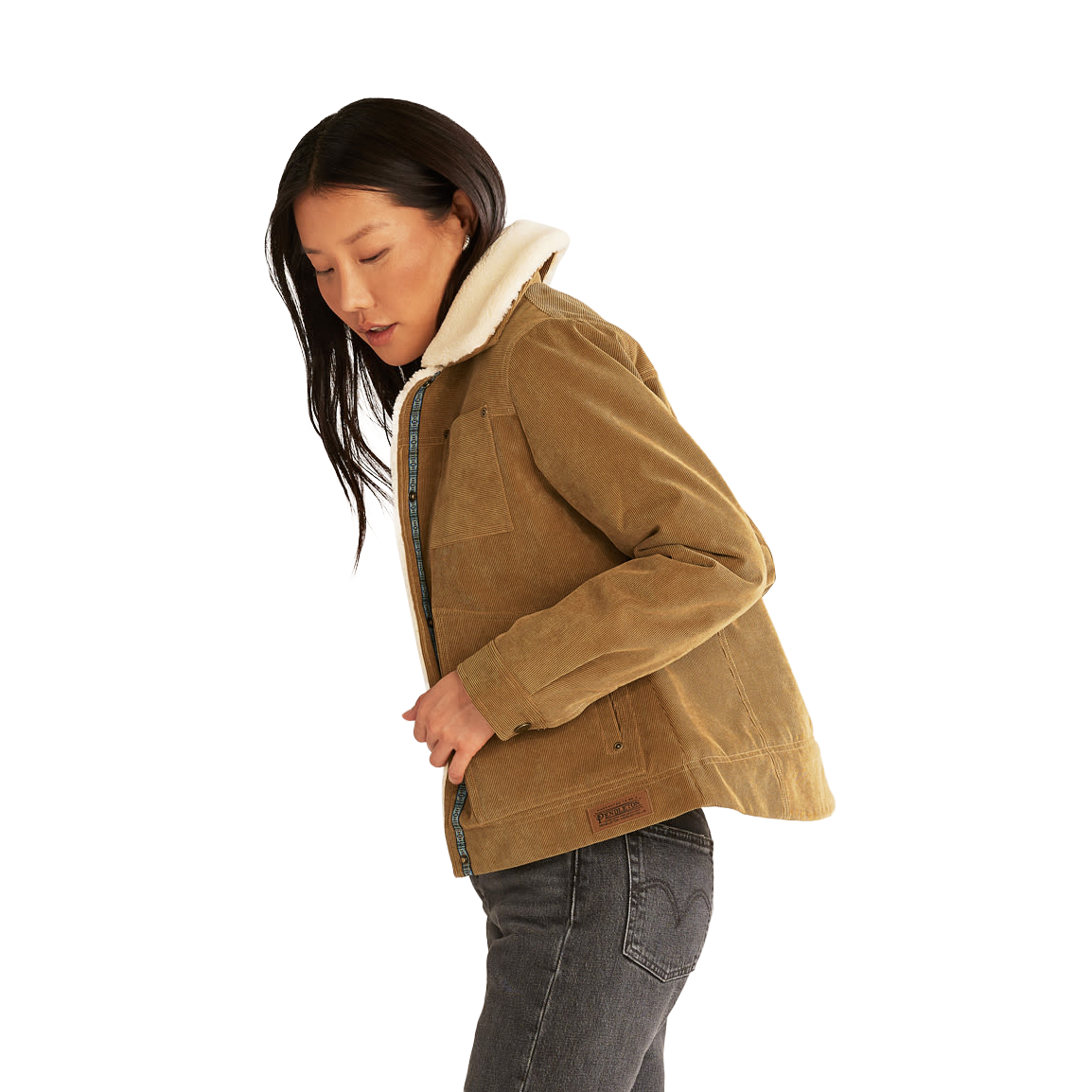 Pendleton Women's Wind River Corduroy Trucker Jacket - Saddle