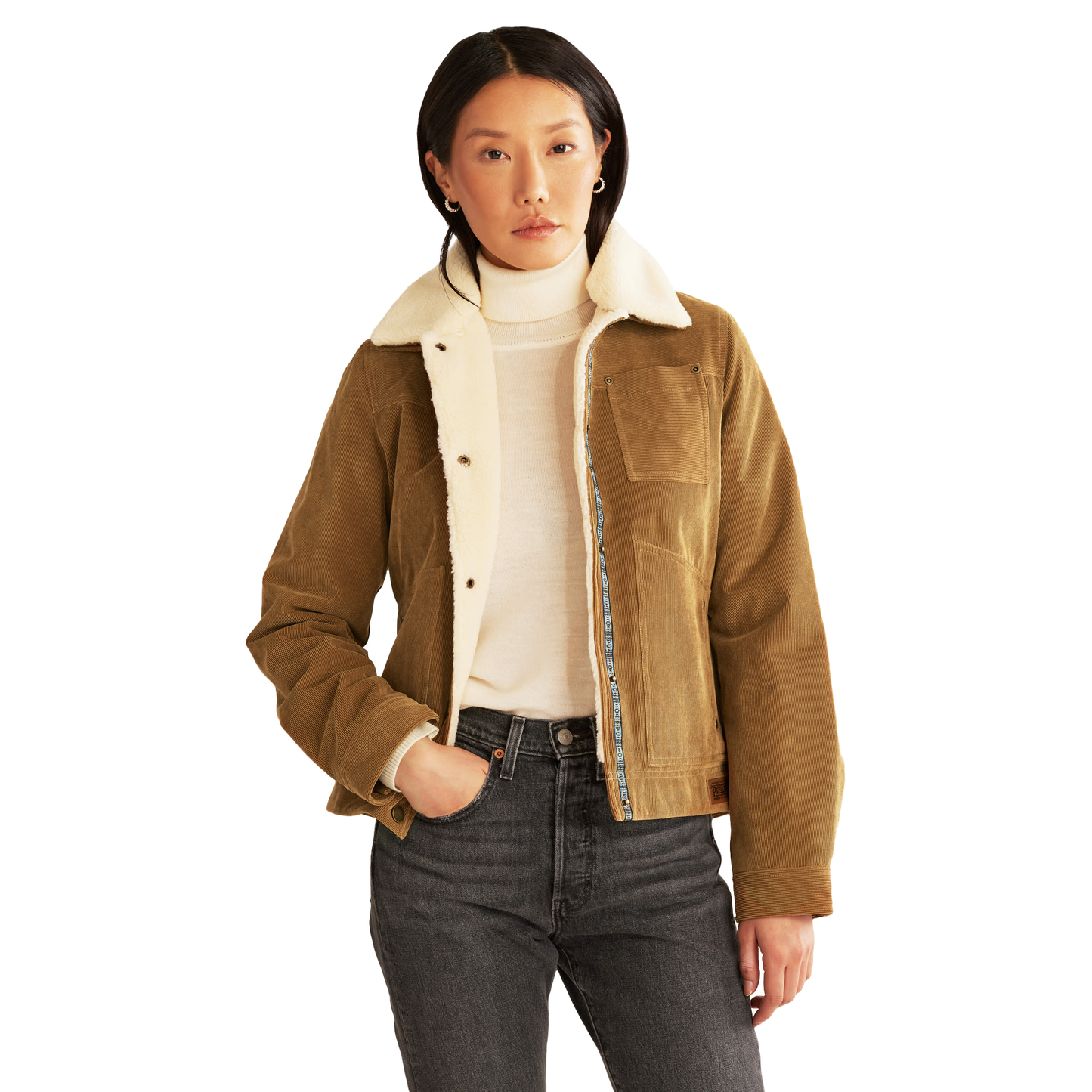 Pendleton Women's Wind River Corduroy Trucker Jacket - Saddle