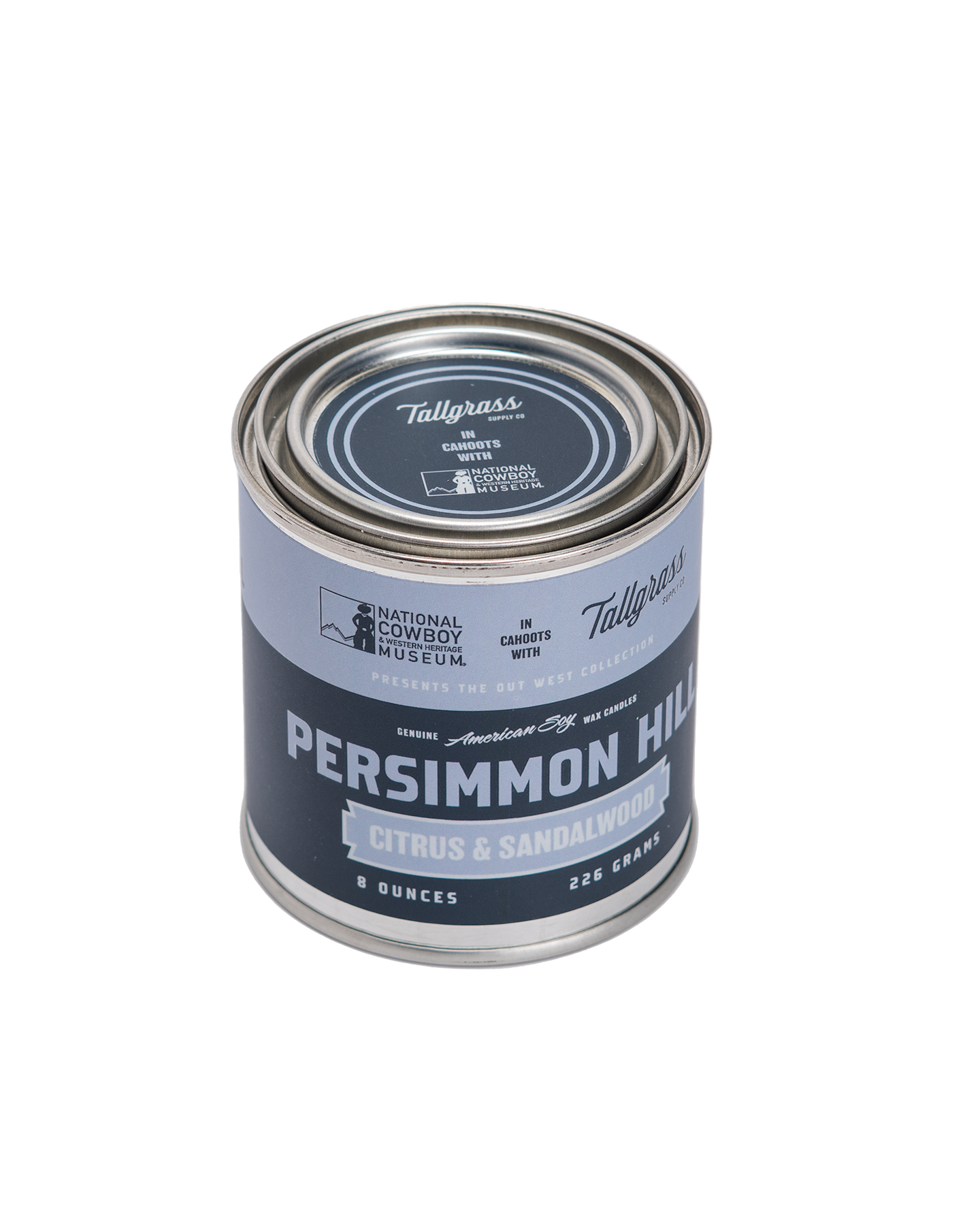 Tallgrass x NCWHM Out West Collection: Persimmon Hill - Citrus & Sandalwood Soy Wax Candle