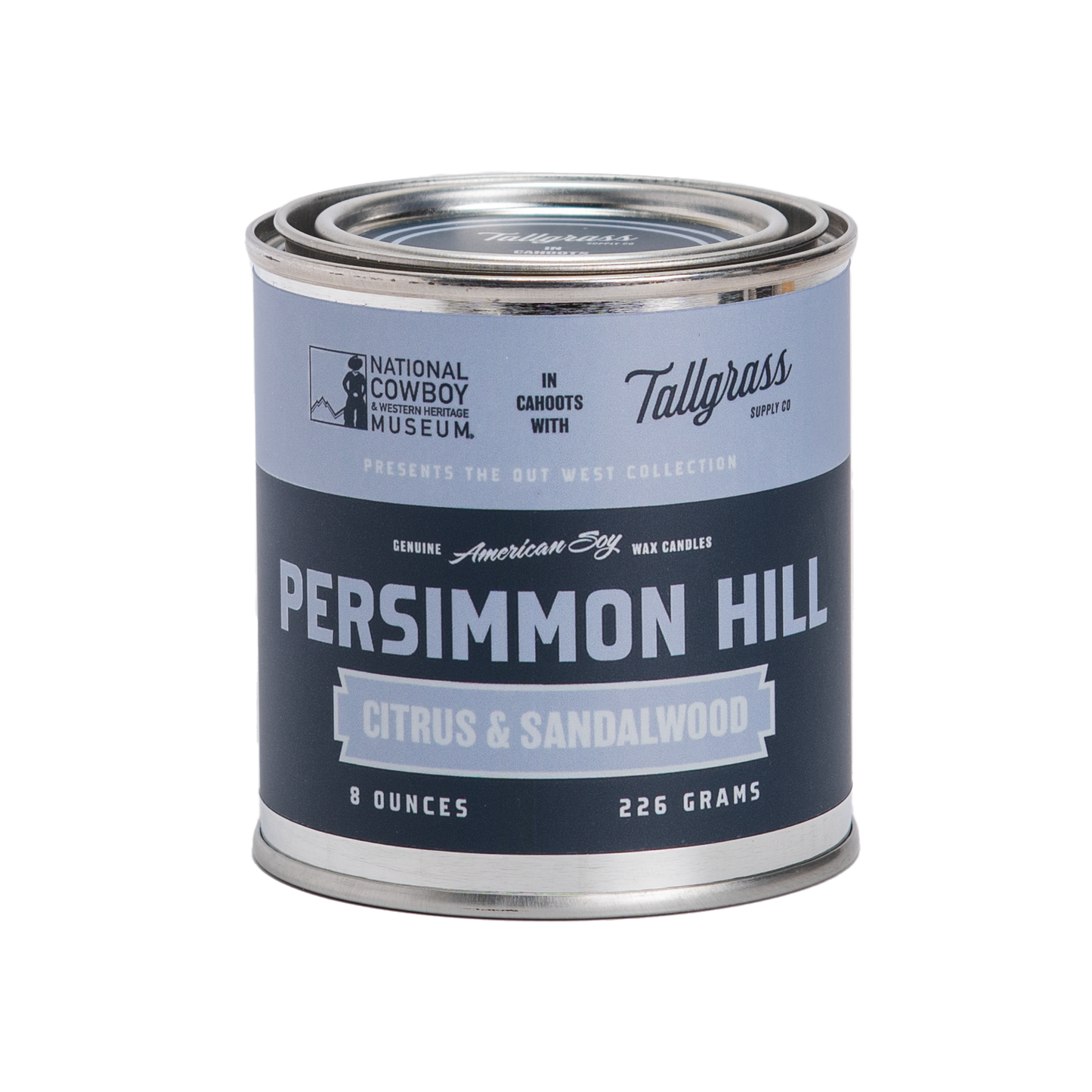 Tallgrass x NCWHM Out West Collection: Persimmon Hill - Citrus & Sandalwood Soy Wax Candle