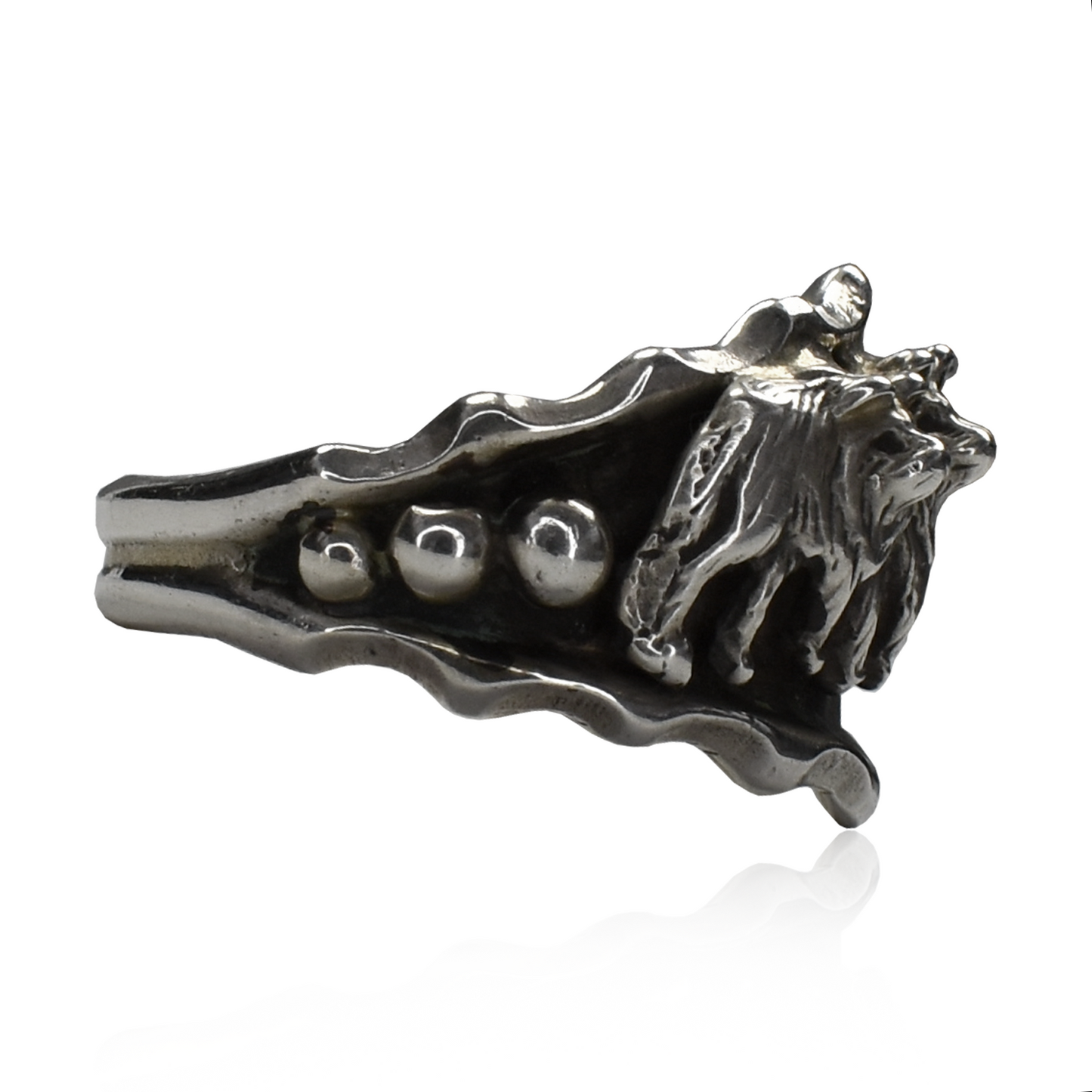 Sand Cast Sterling Silver Wolf Pack Ring