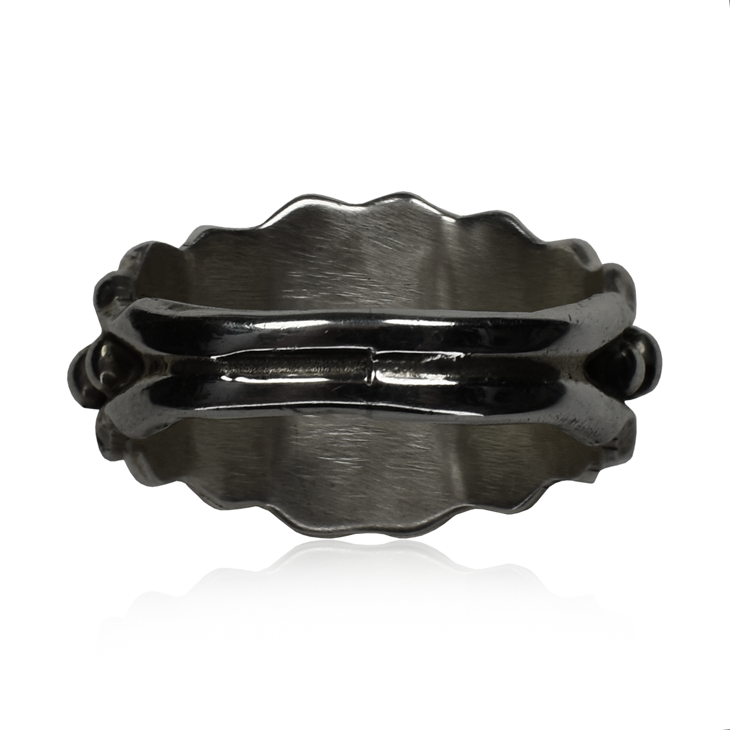 Sand Cast Sterling Silver Wolf Pack Ring