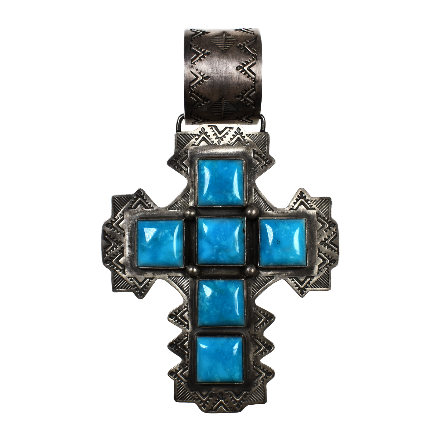 Six Stone Cross Pendant by Rocki Gorman