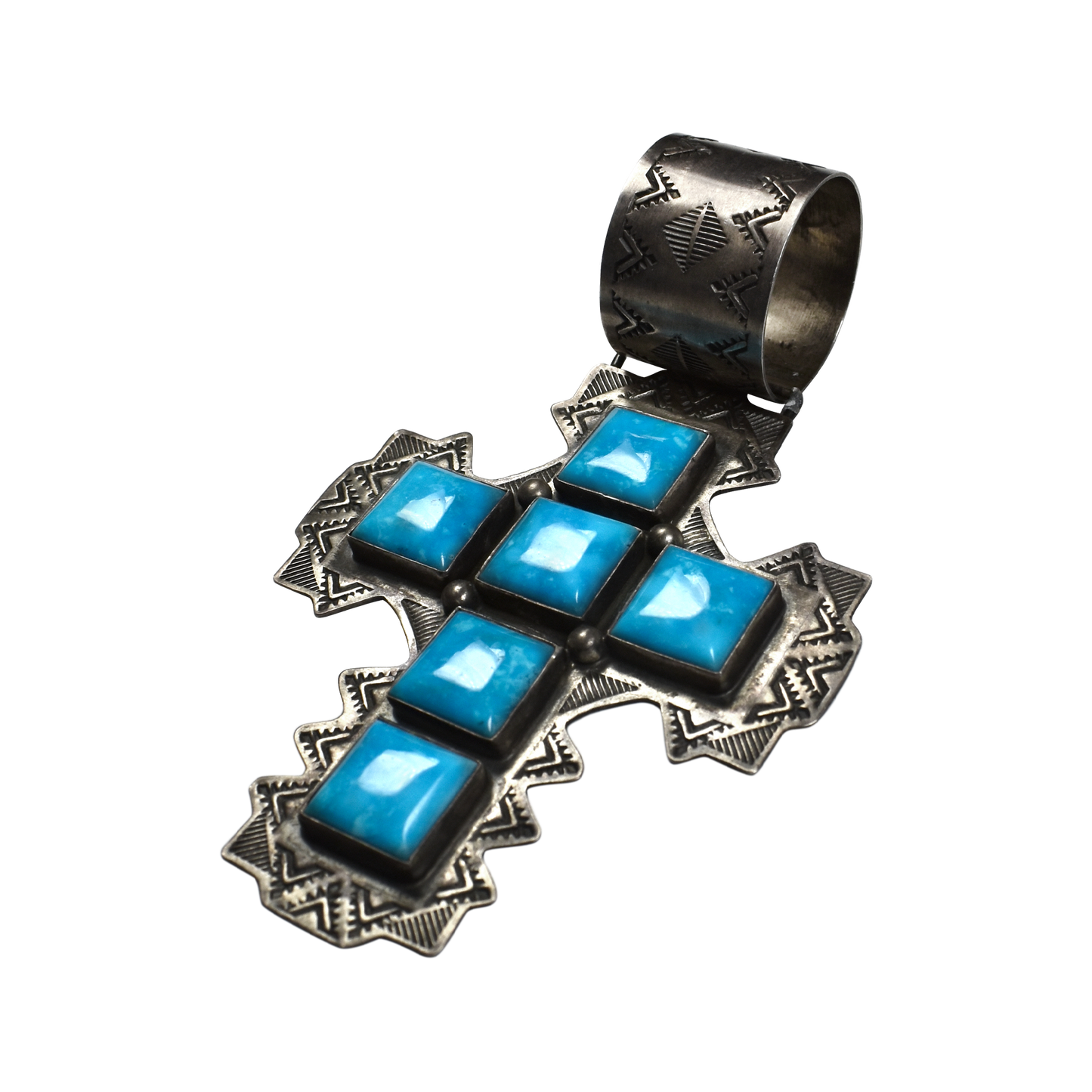 Six Stone Cross Pendant by Rocki Gorman