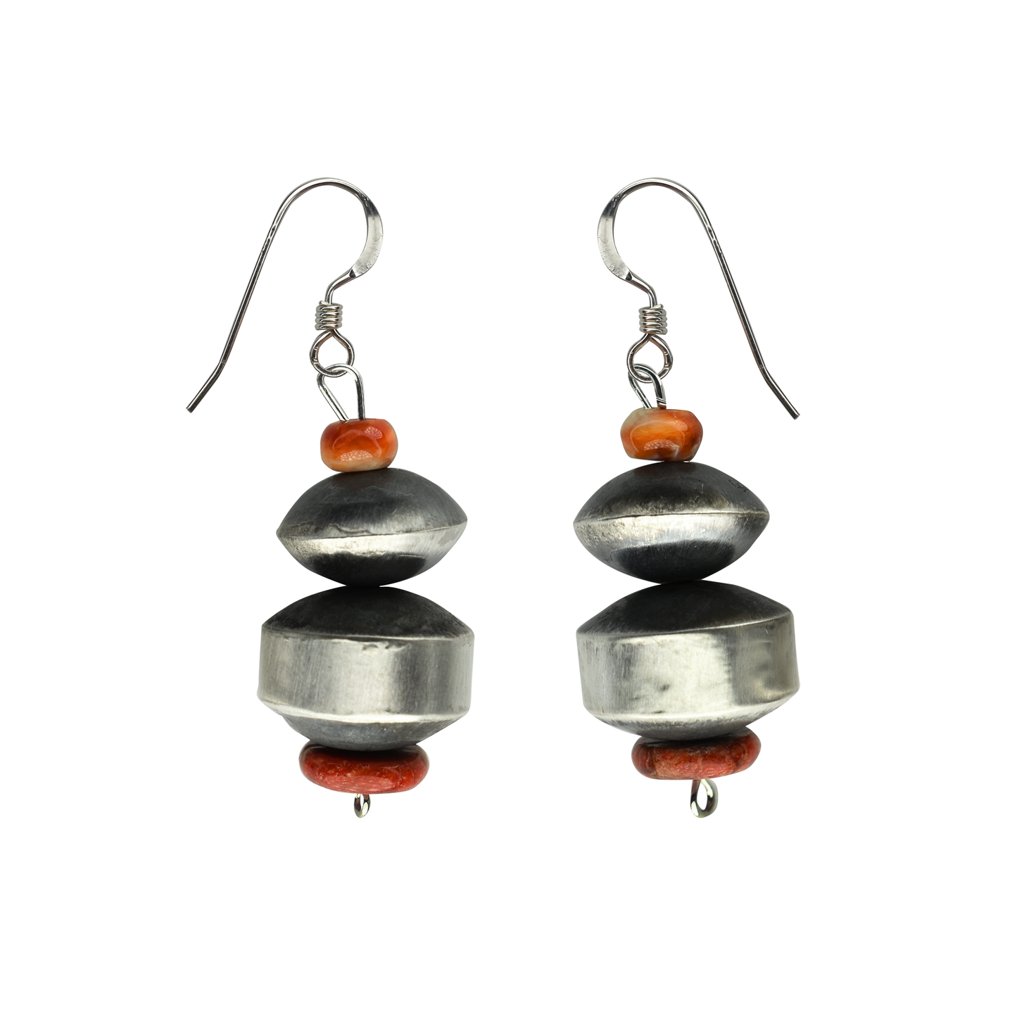 Spiny Oyster & Pillow Bead Earrings by Sophia Becenti - Apple