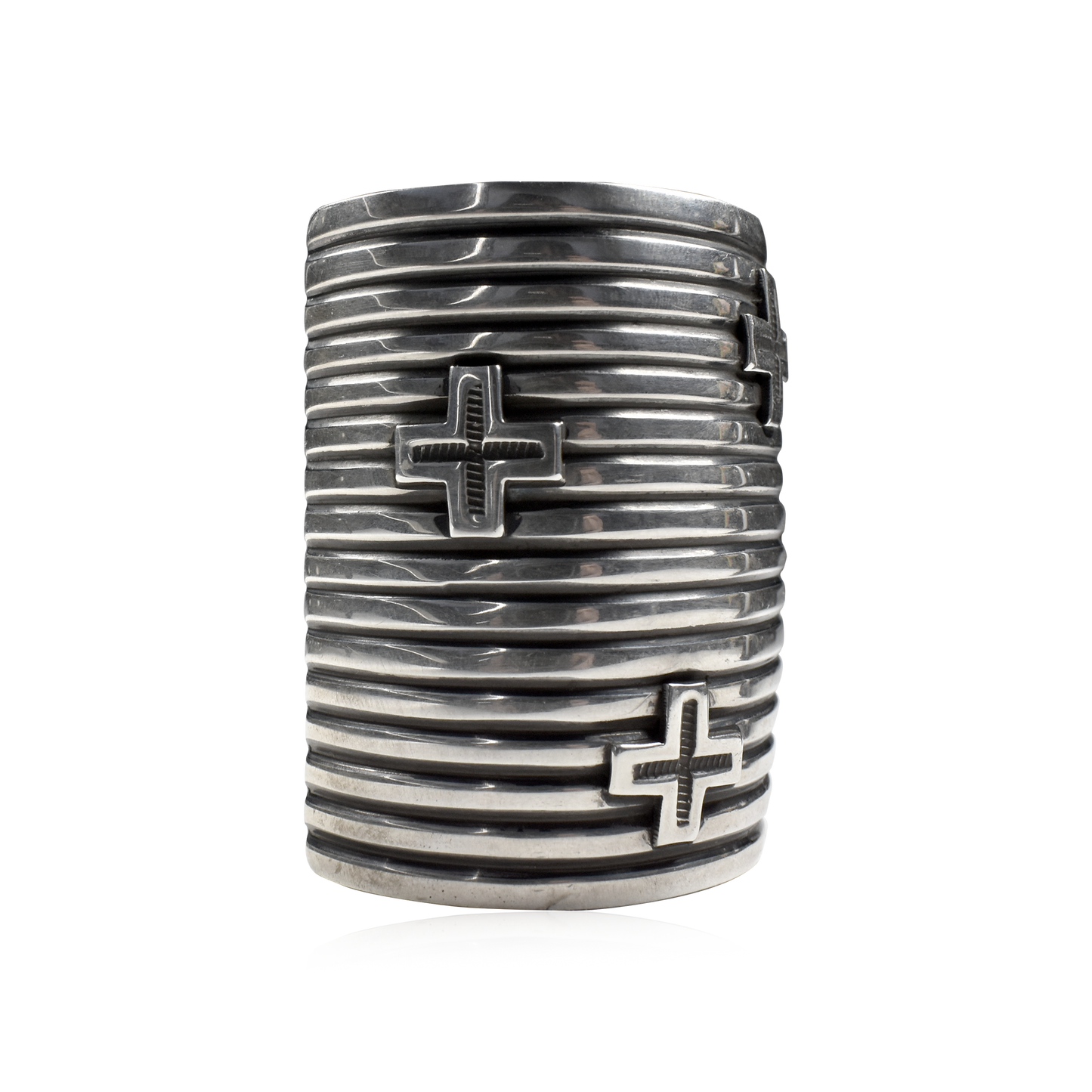 Sterling Silver Crosses Cuff by Andy Cadman