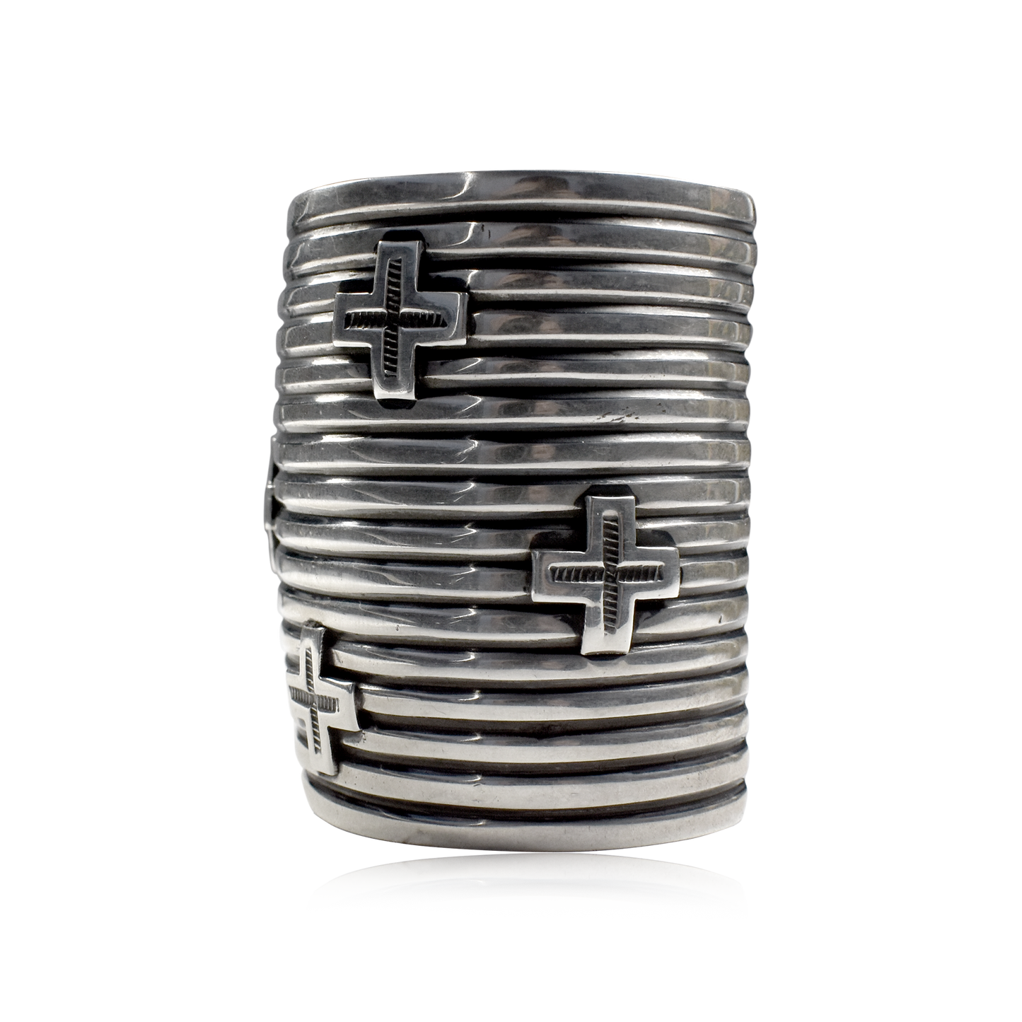 Sterling Silver Crosses Cuff by Andy Cadman