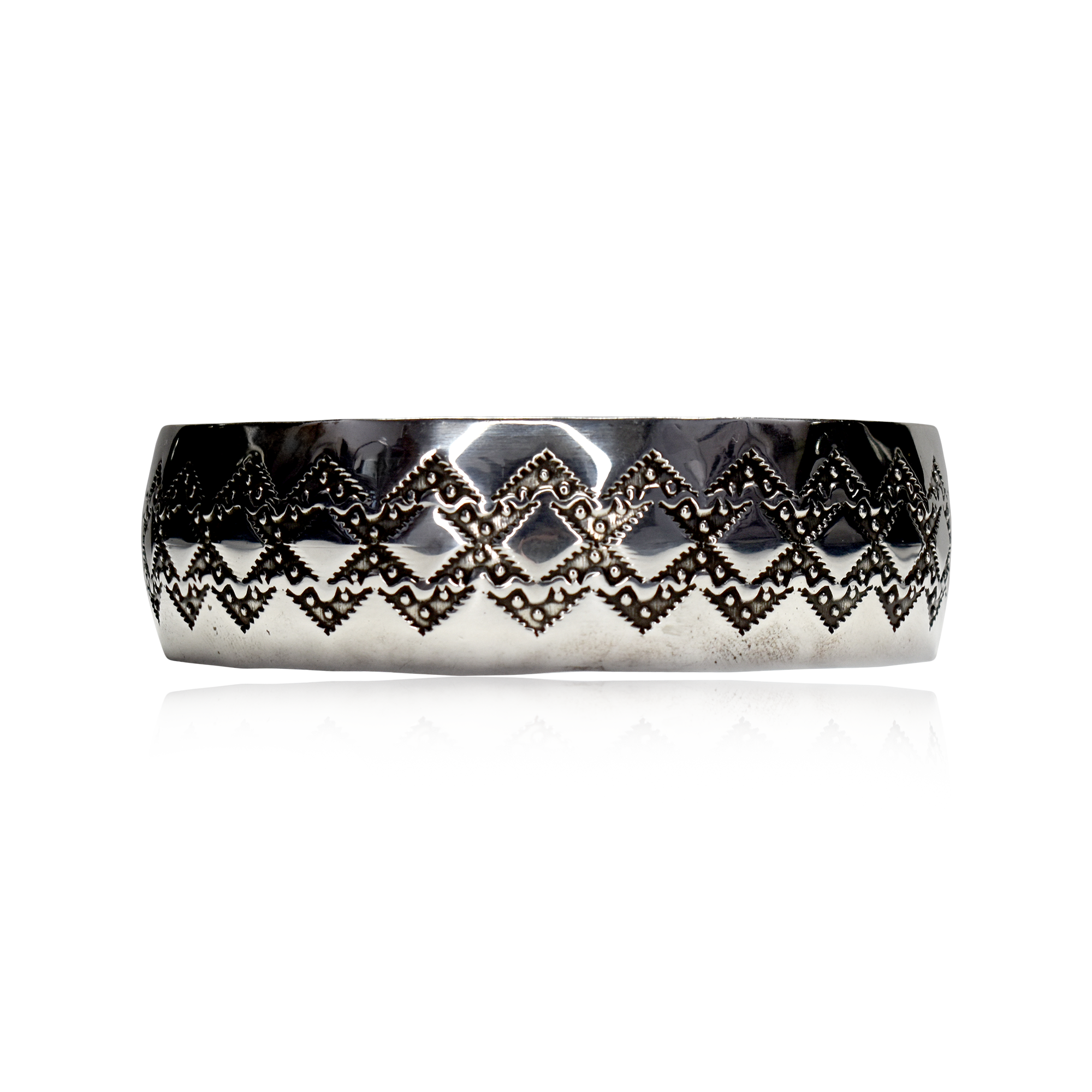 Sterling Silver Stairstep Bangle by Douglas Etsitty – Persimmon Sterling Silver Stairstep Bangle by Douglas Etsitty – Persimmon