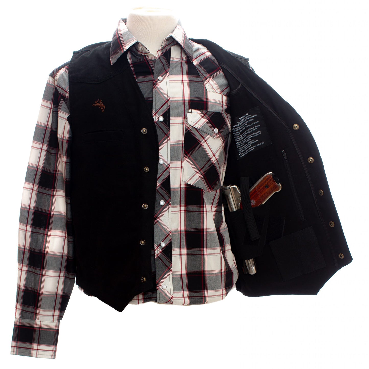 Men's Texas Canvas Concealed Carry Vest - Black