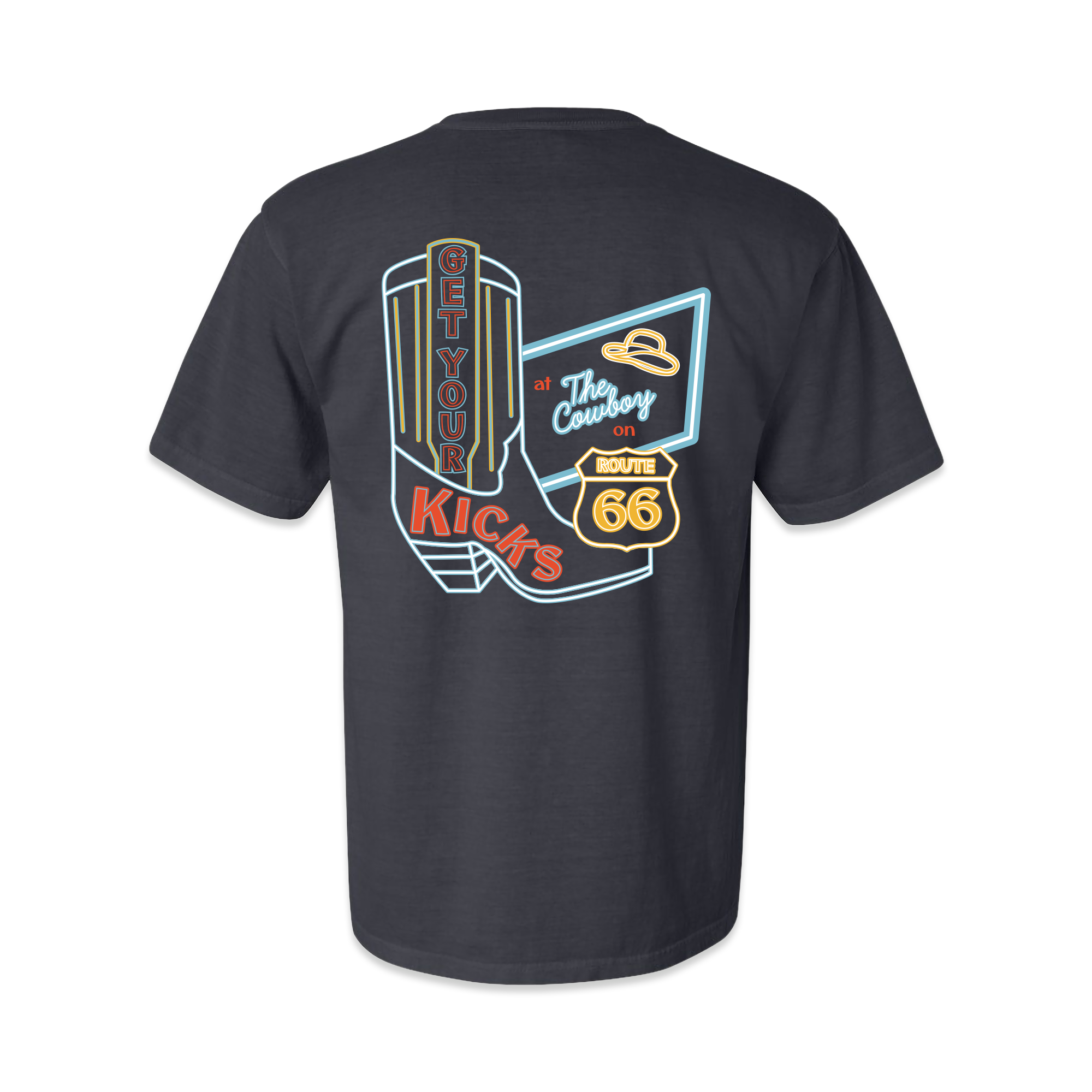 The Cowboy on Route 66 Heavyweight Back Graphic Tee – Persimmon