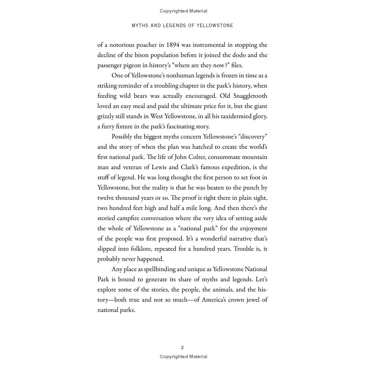 Myths & Legends of Yellowstone by Ednor Therriault