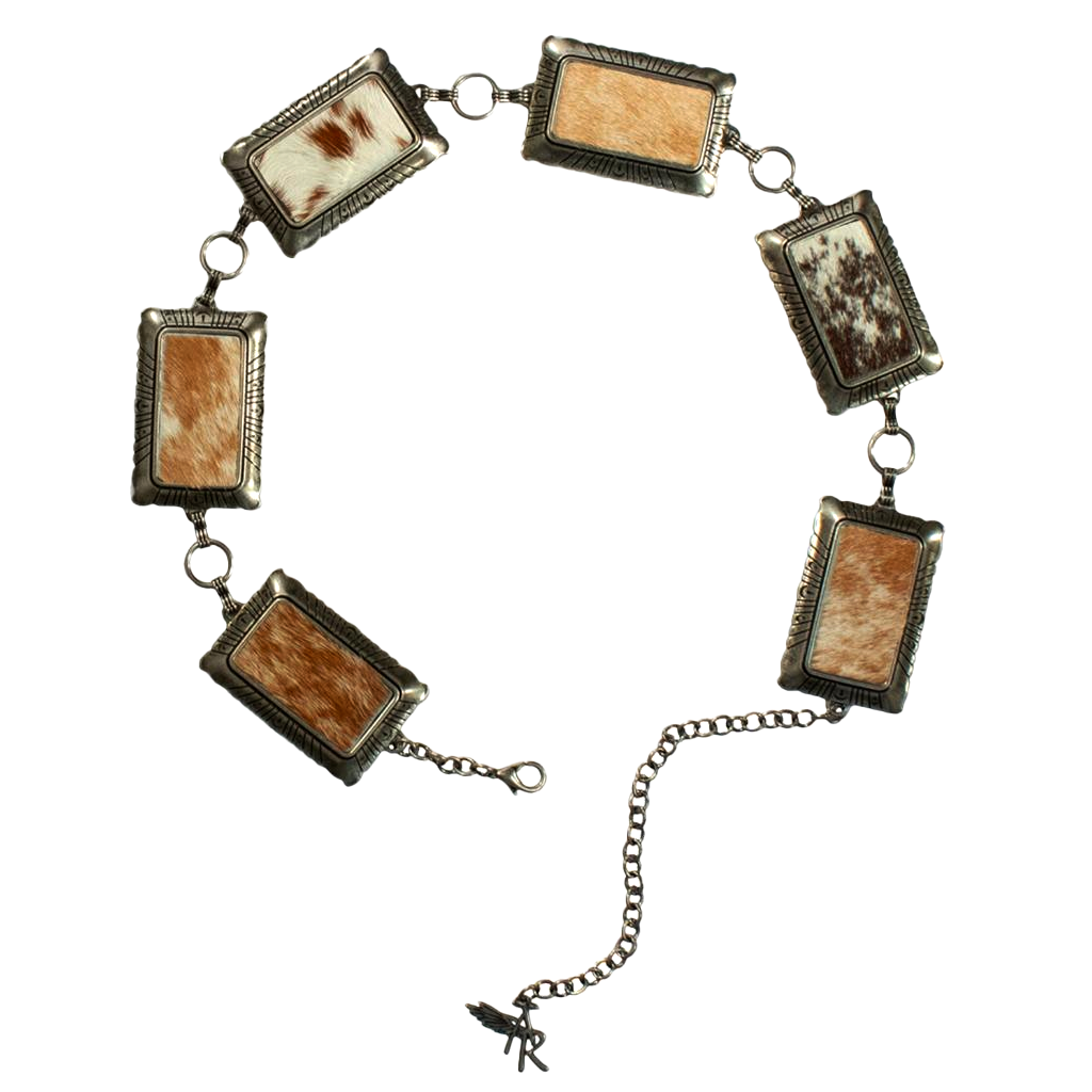 Angel Ranch Ladies Tan Calf Hair Chain Belt