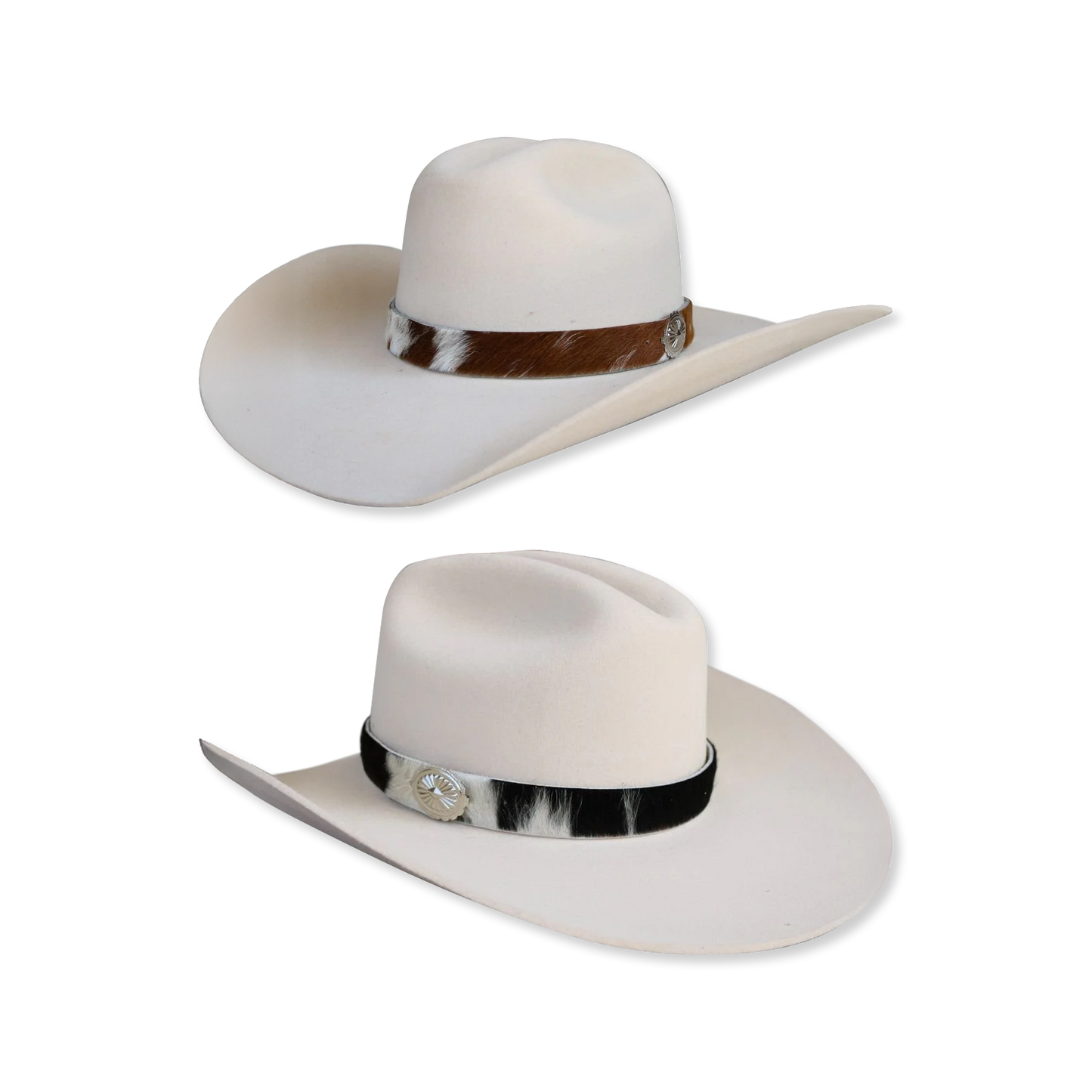 Cowhide Hat Band with Concho Closure