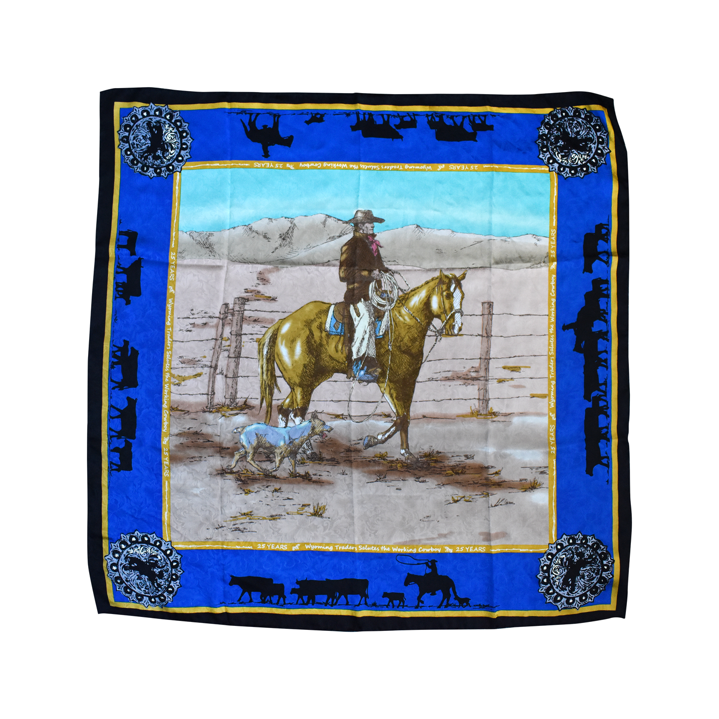 Anniversary Palomino Blue Limited Edition Silk Wild Rag