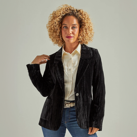 Wrangler Women's Retro® Party Velvet Blazer - Black