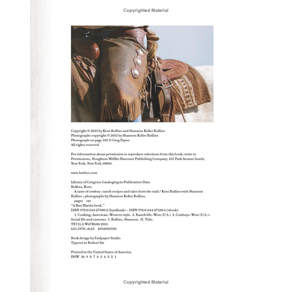 A Taste of Cowboy: Ranch Recipes and Tales from the Trail by Kent & Shannon Rollins