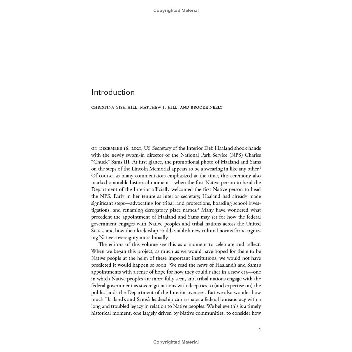 National Parks. Native Sovereignty: Experiments in Collaboration by Christina Gish Hill, Matthew J. Hill, and Brooke Neely (Editors)