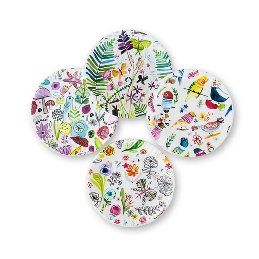 Nature & Bird Melamine Plates - Set of 4