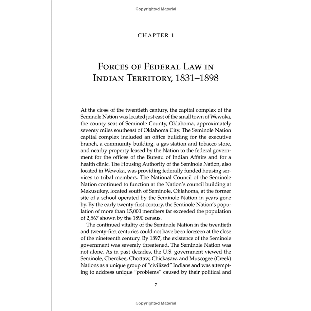 The Seminole Nation of Oklahoma: A Legal History by L. Susan Work