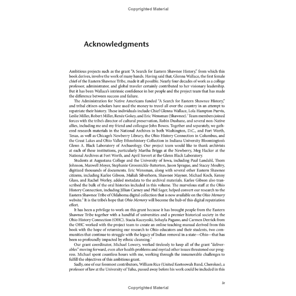 The Eastern Shawnee Tribe of Oklahoma: Resilience Through Adversity Edited by Stephen Warren