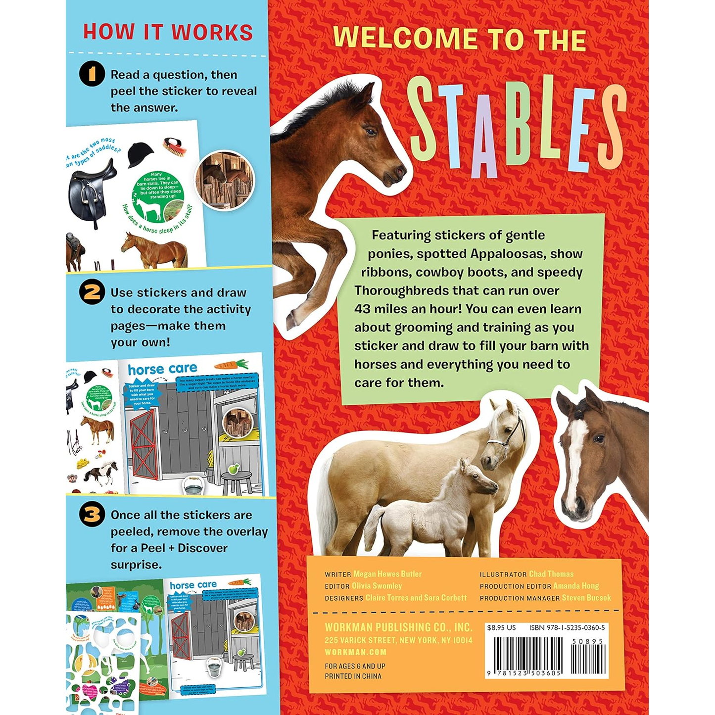 Peel + Discover: Horses Sticker Book Illustrated by Chad Thomas