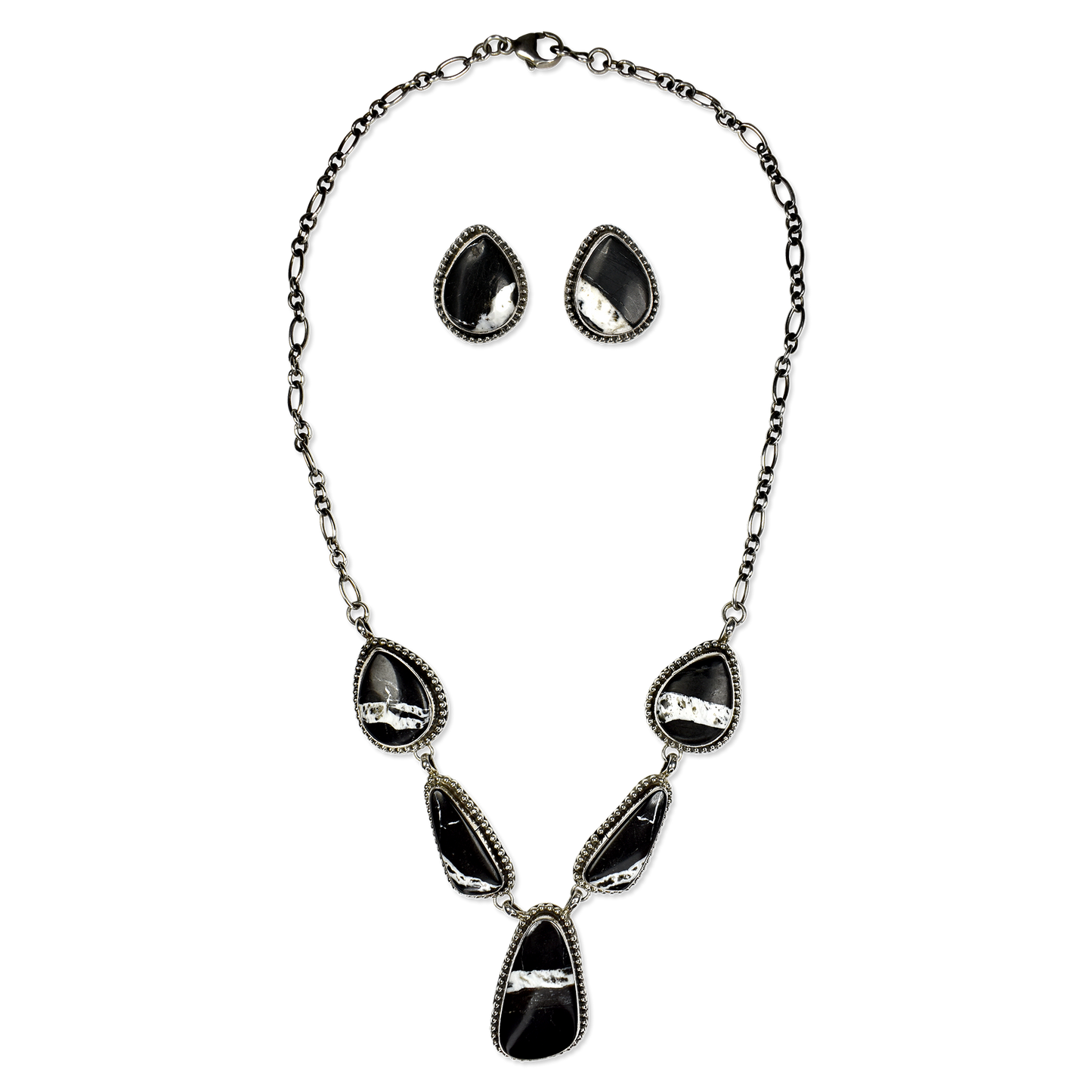 Sacred Horizon White Buffalo Teardrop Earrings by Sheila Becenti