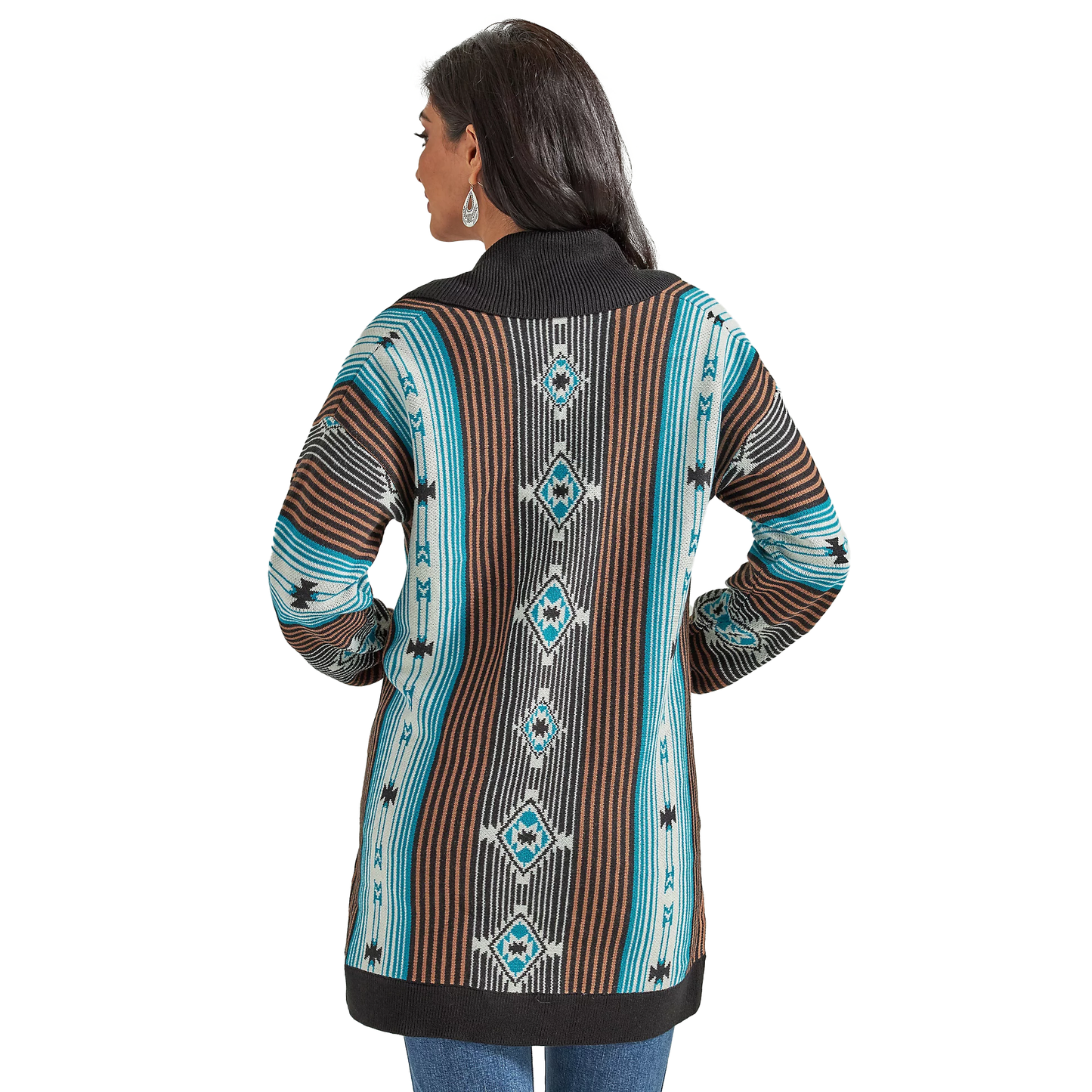 Women's Wrangler Retro® Geo Shawl Collar Cardigan Sweater - Black