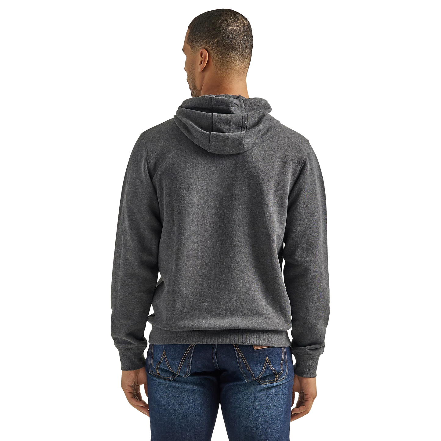 Wrangler Men's Front Animal Logo Pullover Hoodie - Caviar Heather