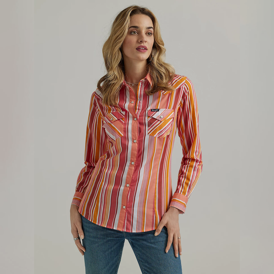 Wrangler Women's All Occasion Western Snap Shirt - Sunny Stripe