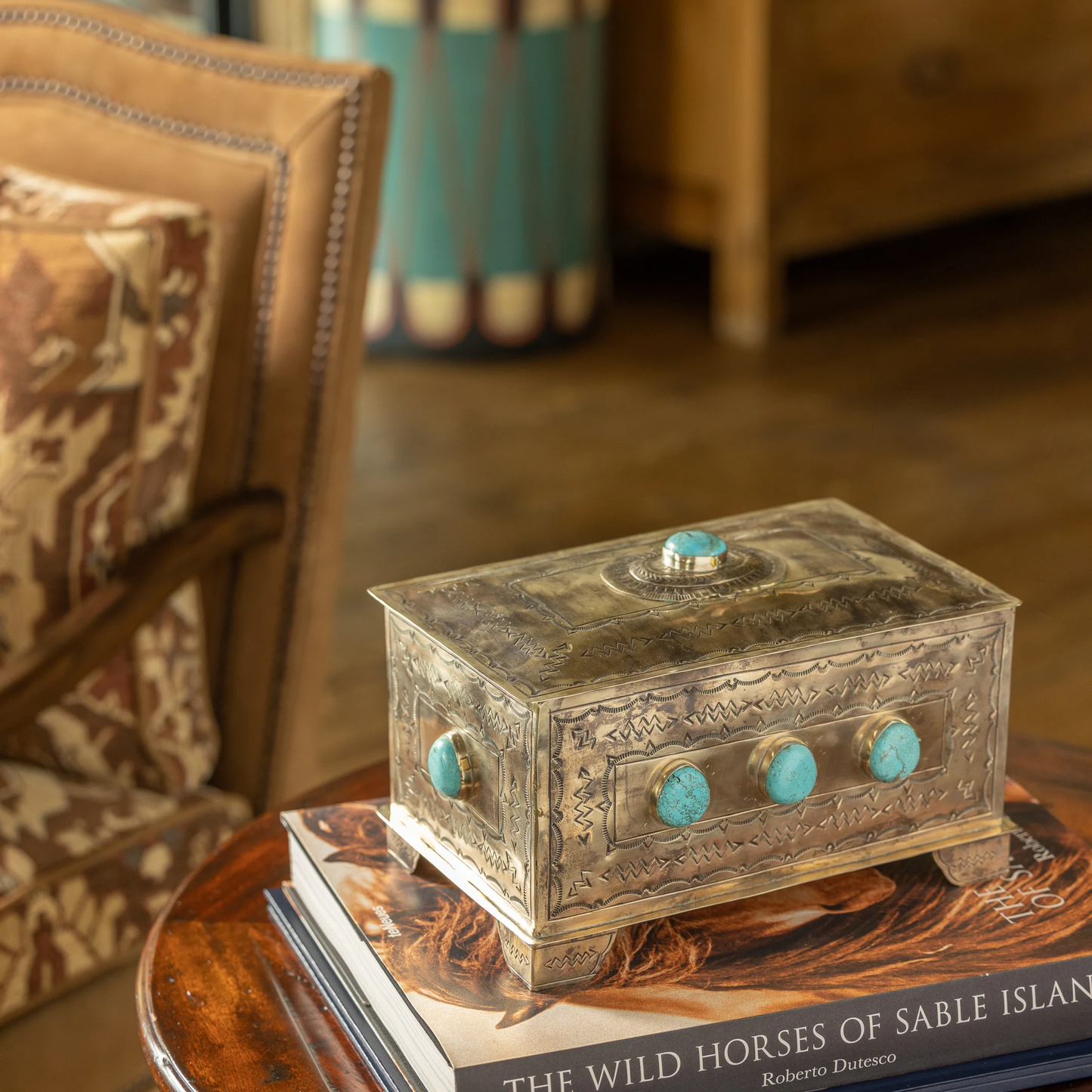 Nine Stone Box with Turquoise