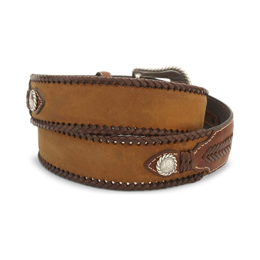 Men's Top Hand Lace Edge & Round Concho Belt