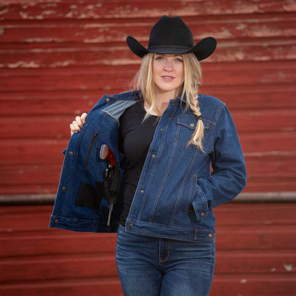 Women s Denim Concealed Carry Jacket Persimmon Hill at the National Cowboy Western Heritage Museum