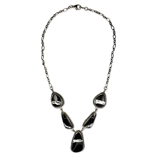 Sacred Horizon White Buffalo Teardrop Necklace by Sheila Becenti