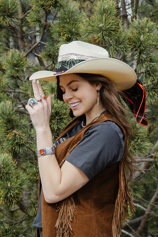 Women's Scully Suede Fringe Snap Vest - Cafe Brown