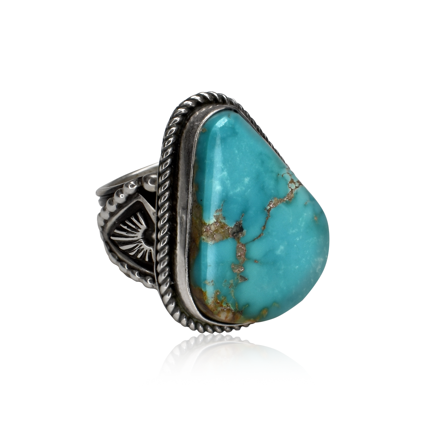 Desert Current Kingman Turquoise Teardrop Statement Ring by Albert Jake