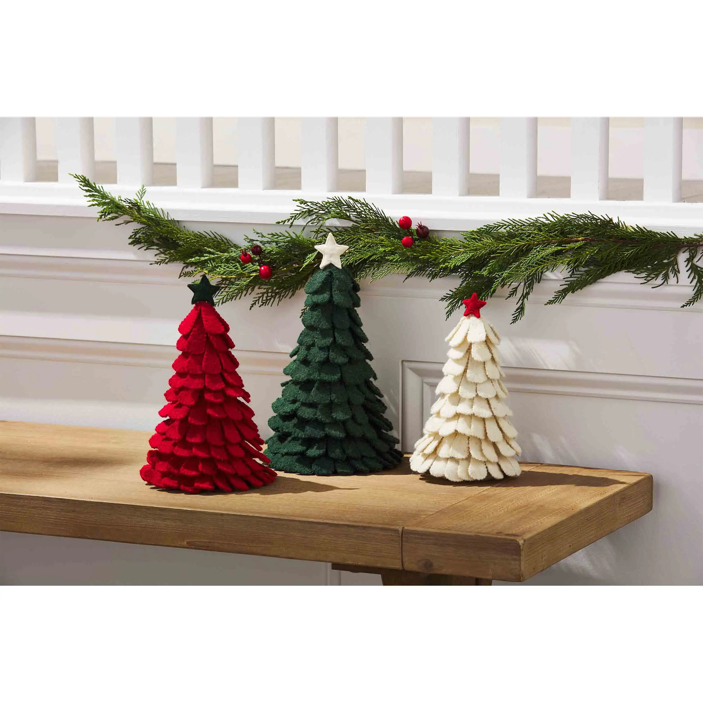 Medium Farm Christmas Red Felt Tree Sitter
