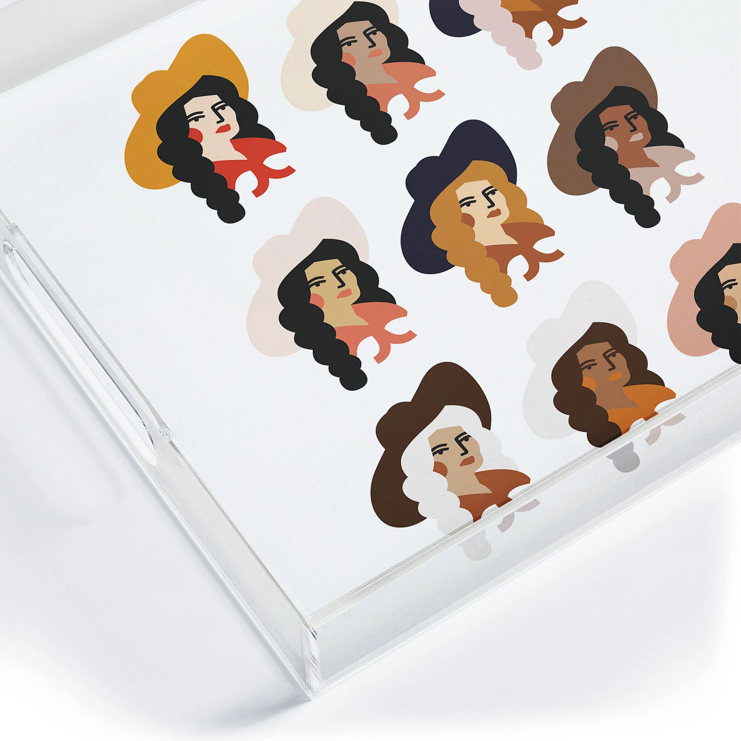Multi-Culture Cowgirls Acrylic Tray