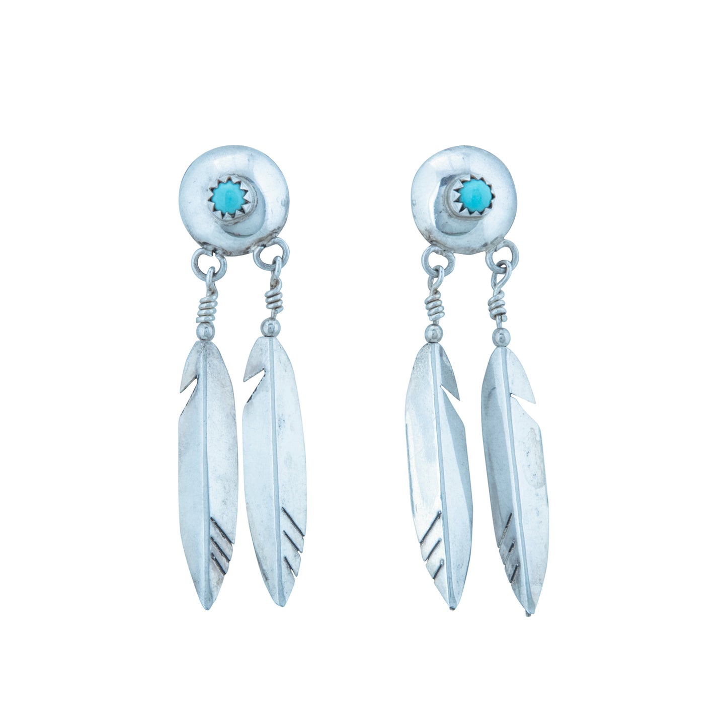 Mini Dreamcatcher Stud Earrings with Articulated Feathers
