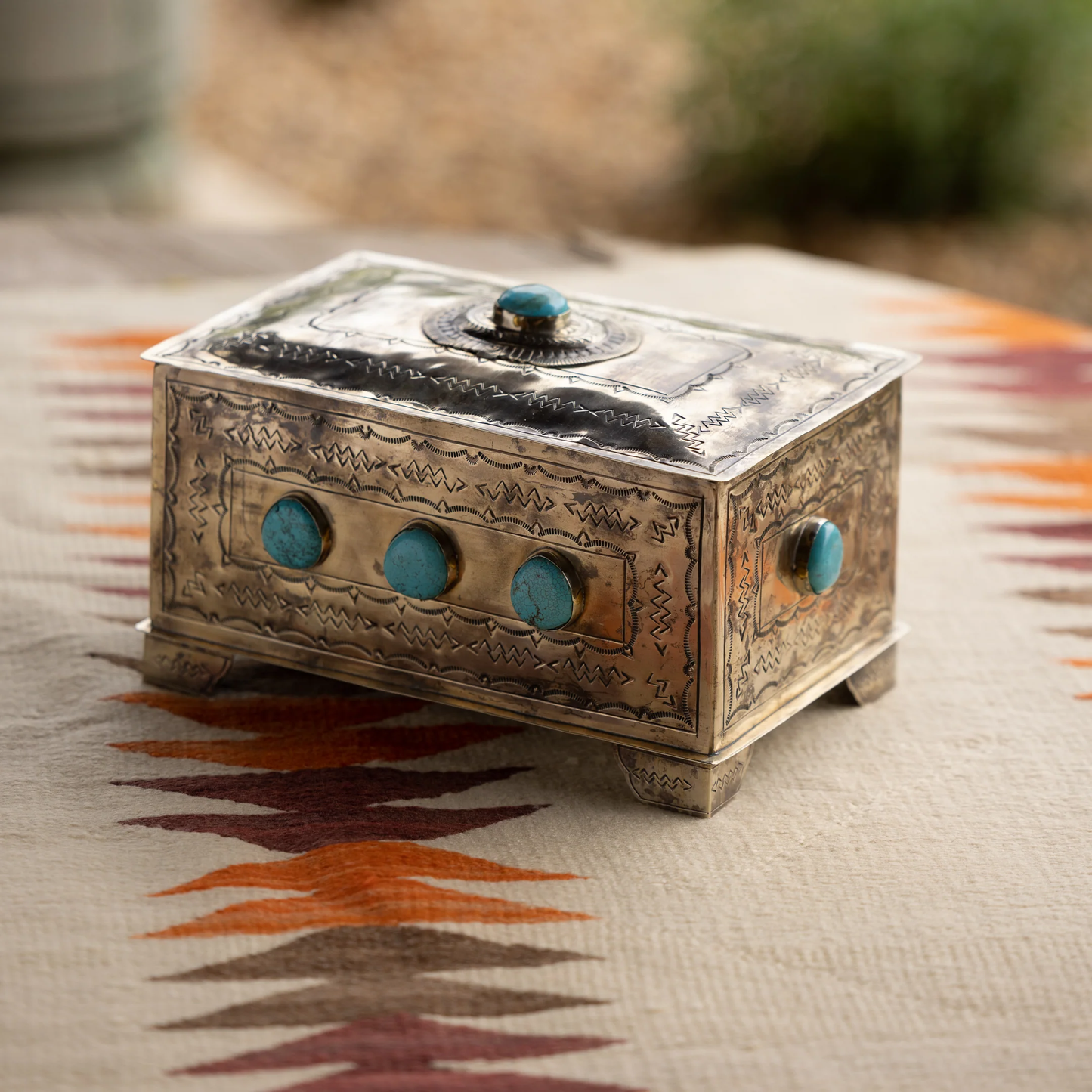 Nine Stone Box with Turquoise