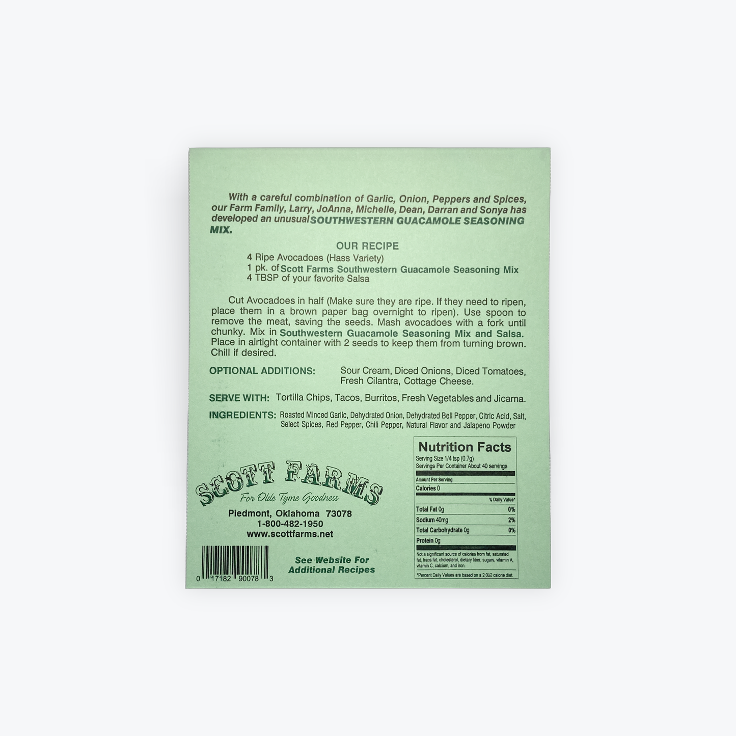 Scott Farms Southwestern Guacamole Seasoning Mix