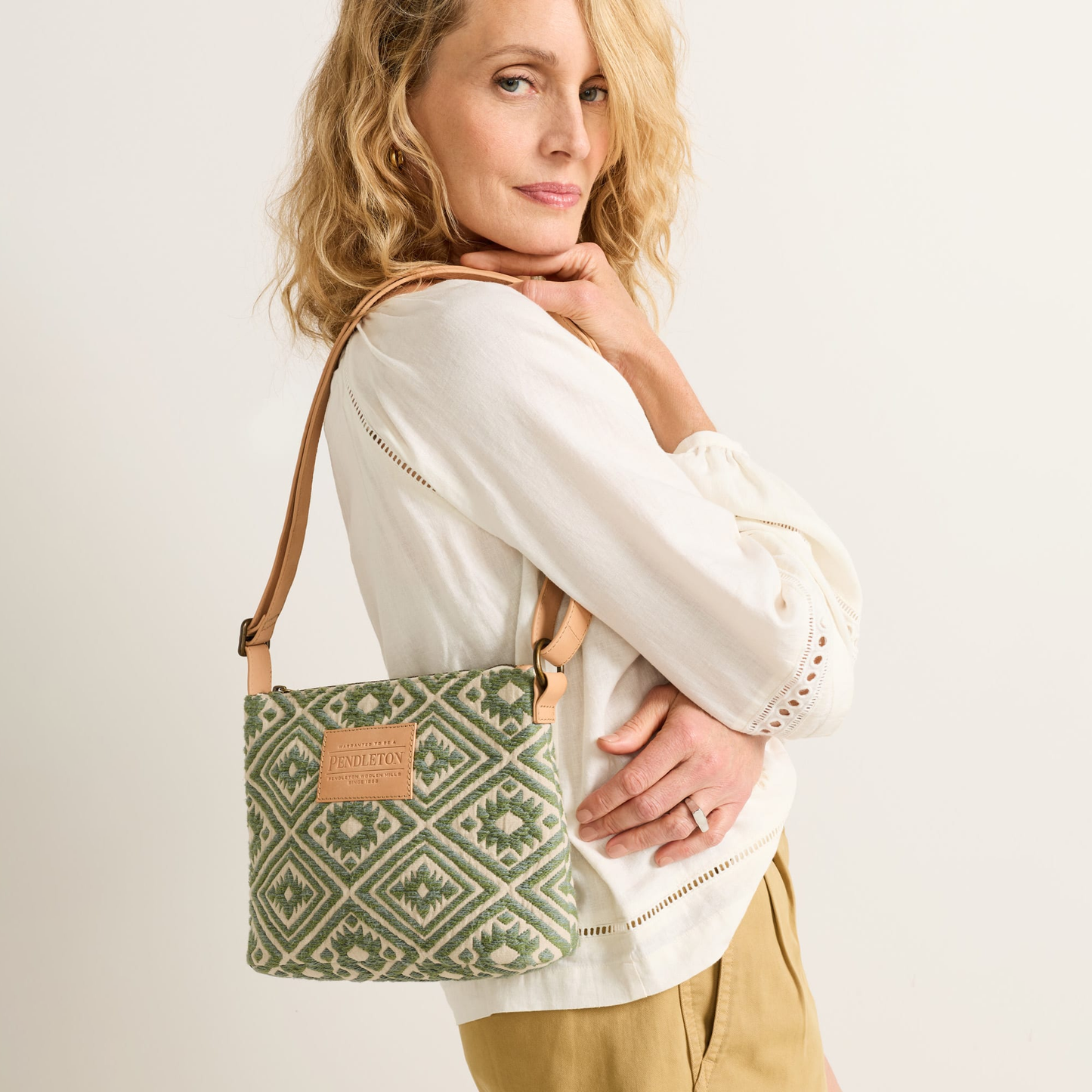 Pendleton Bayside Cotton Crossbody Bag Emerald Creek