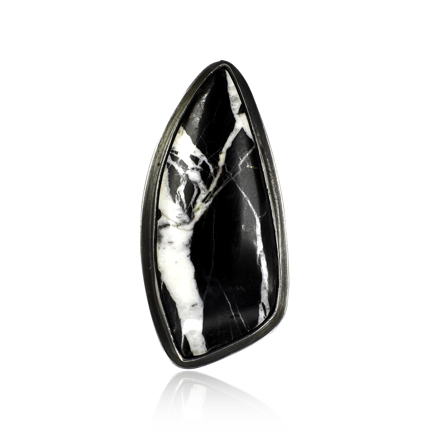 Midnight Storm White Buffalo Ring by Greg Platero