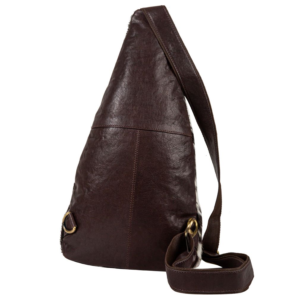 Cullom Trail Hide Bucket Sling Bag in Black