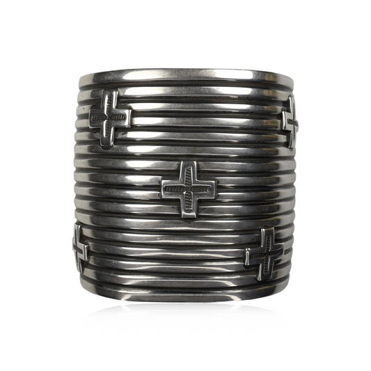 Sterling Silver Crosses Cuff by Andy Cadman