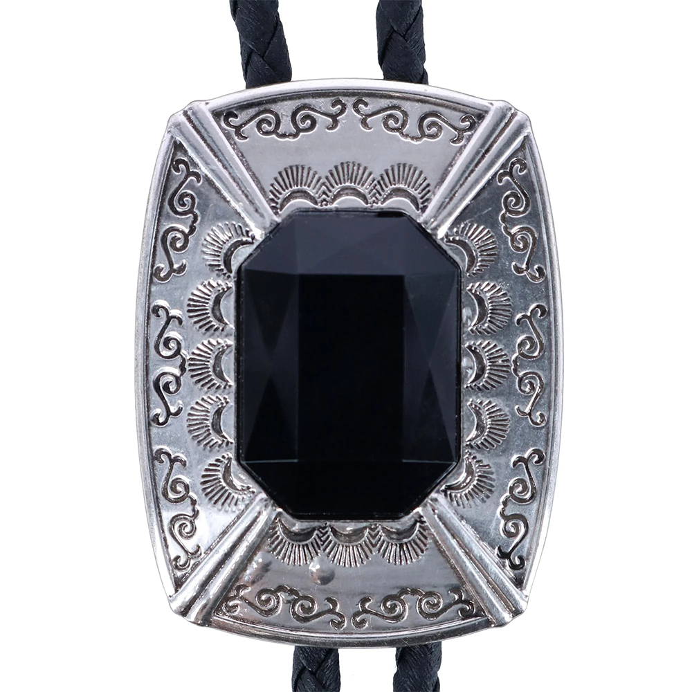 Black Gem Western Bolo Tie