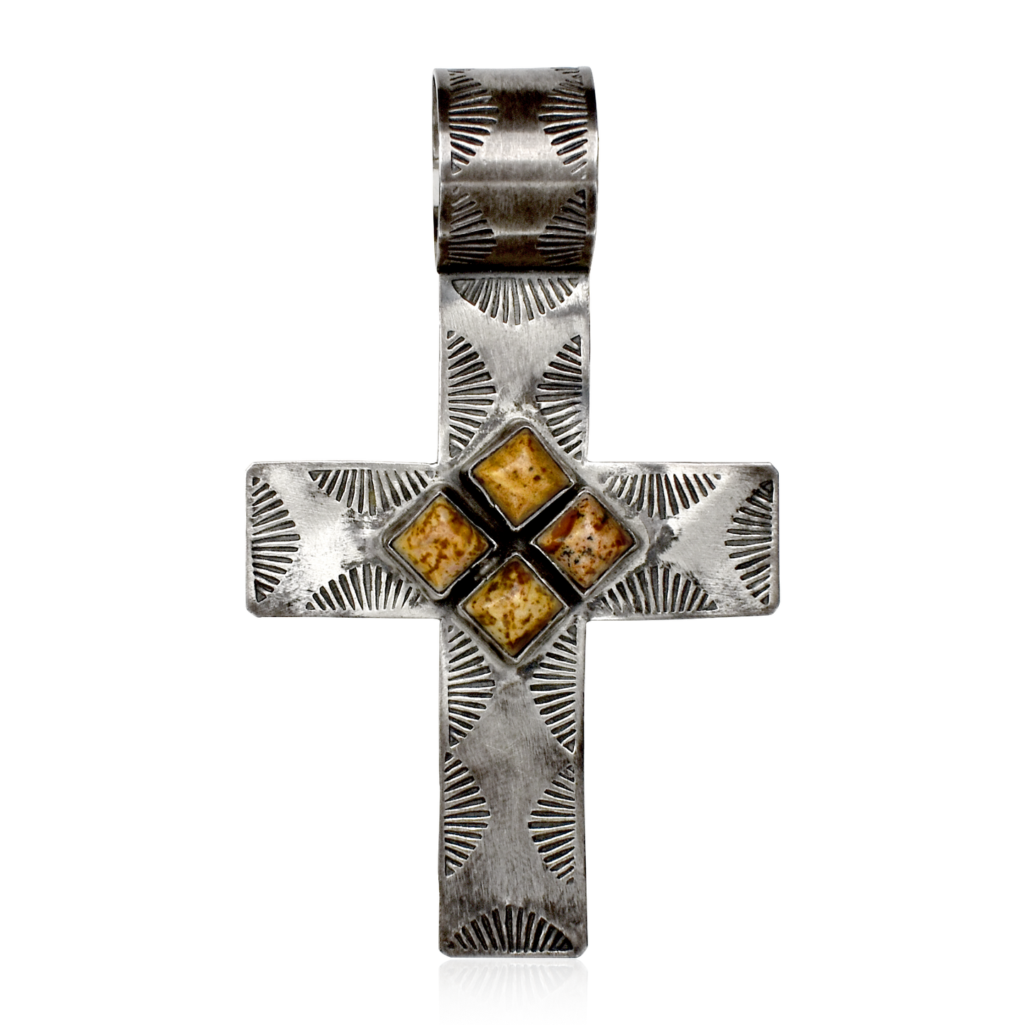 Picture Jasper Cluster Cross Pendant by Rocki Gorman